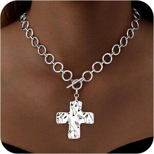 Silver Cross Pendant Necklace